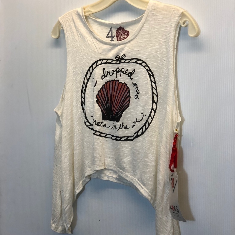 4Love & Money girls sea shell tank size XS 7-8 - Picture 2 of 5